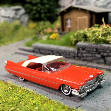 Cadillac Eldorado, cabriolet, rouge, 1959 - BUSCH 45133 - HO 1/87