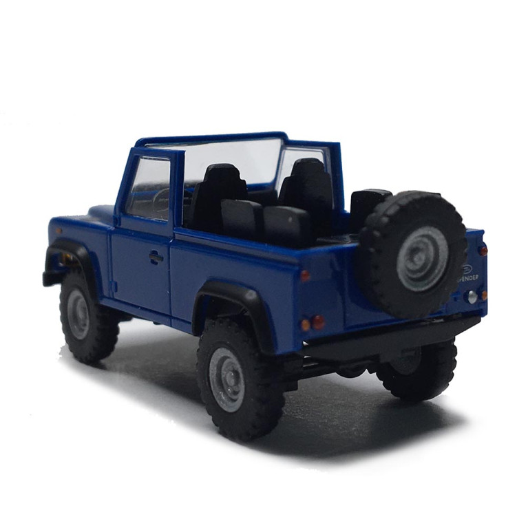 Land Rover, defender 90, bleu, 1983 - BUSCH 54393 - HO 1/87