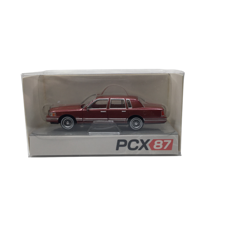 Lincoln town car, rouge métallisé, 1991 - PCX 870909 - HO 1/87