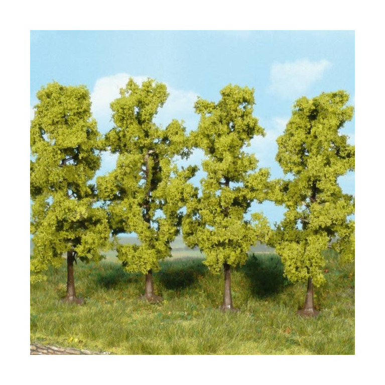 4 arbres feuillus, vert clair, 11 cm - HEKI 1977 - HO, TT,N