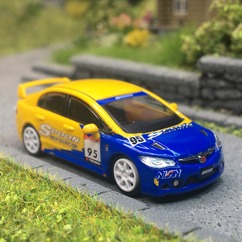 Microcity, Honda Civic, FD2, jaune, bleu - HERPA 87MC000090 - HO 1/87
