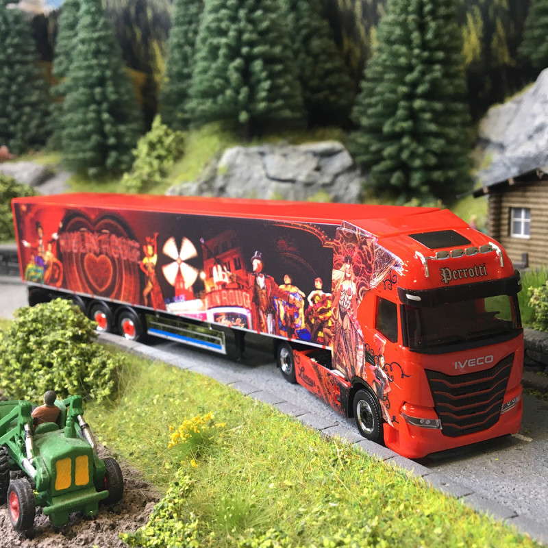 Iveco S-Way, semi-remorque, plancher mobile, Perroti - HERPA 320306 - HO 1/87
