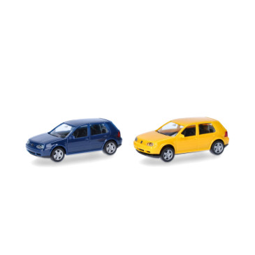 Minikit, Volkswagen Golf IV, 4 portes, bleu, jaune - HERPA 013956-002 - HO 1/87