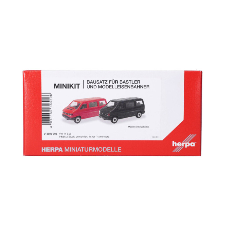 Minikit, Volkswagen T4 Bus, rouge, noir - HERPA 012805-003 - HO 1/87