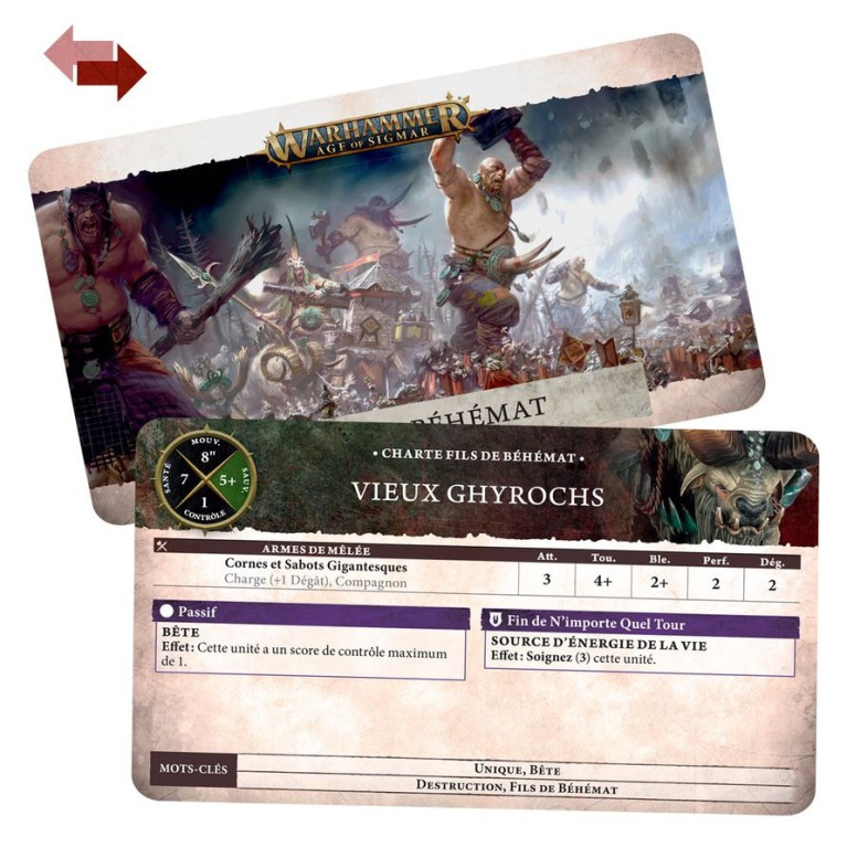 Warhammer Age of Sigmar, Cartes de Charte, Sons of Behemat - WARHAMMER 01050231001 93-04