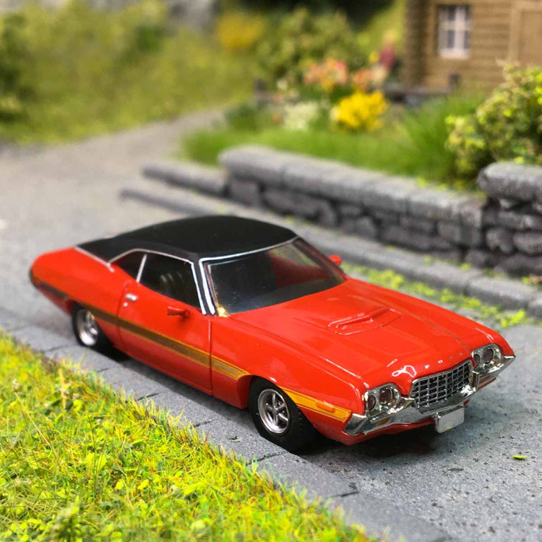 Ford Gran Torino, sport coupé, rouge, noir, 1972 - BREKINA 18326 - HO 1/87