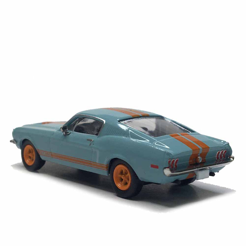 Ford Mustang, fastback, bleu, orange, 1968 - BREKINA 19619 - HO 1/87