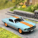 Ford Mustang, fastback, bleu, orange, 1968 - BREKINA 19619 - HO 1/87