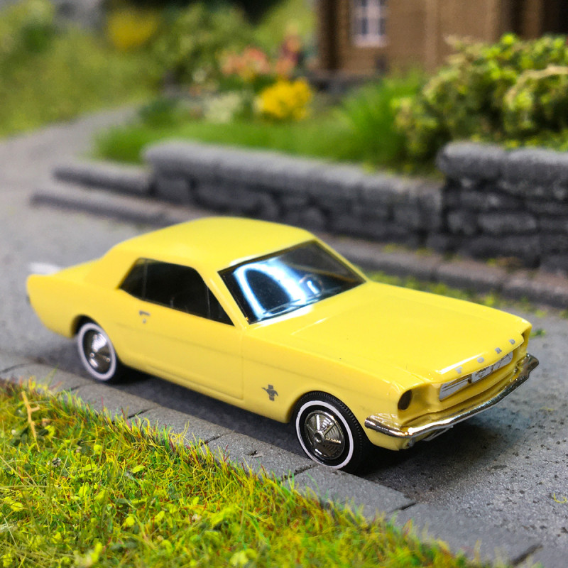 Ford Mustang, coupé, jaune, 1964 - BUSCH 47566 - HO 1/87