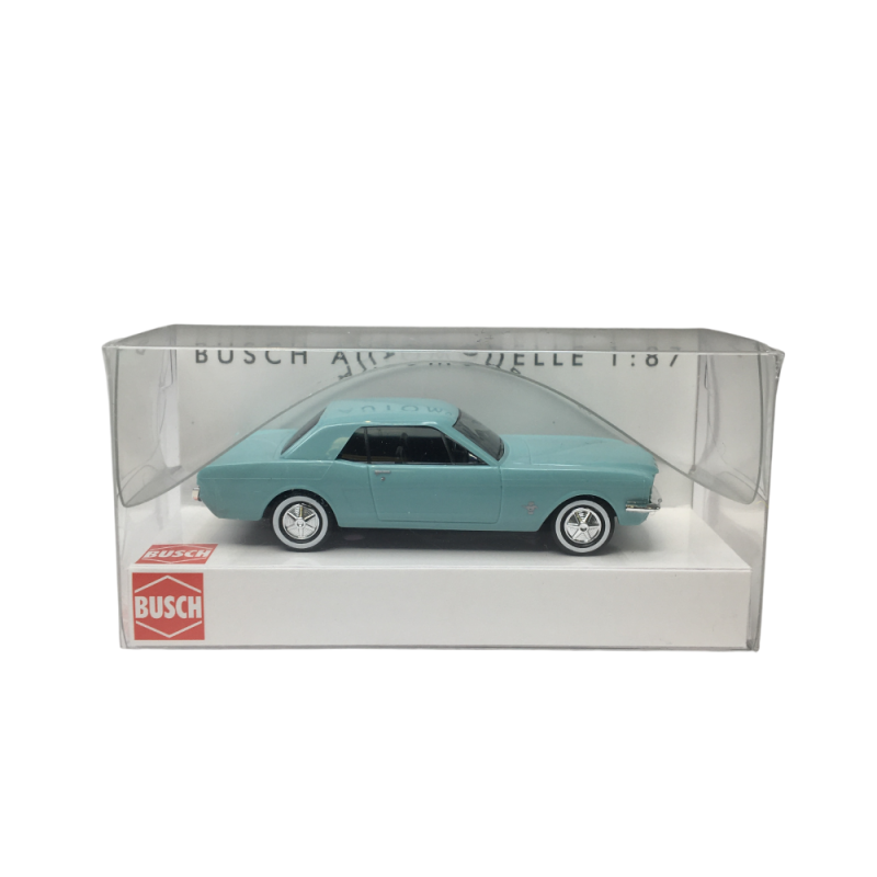 Ford Mustang, coupé, bleu, 1964 - BUSCH 47567 - HO 1/87