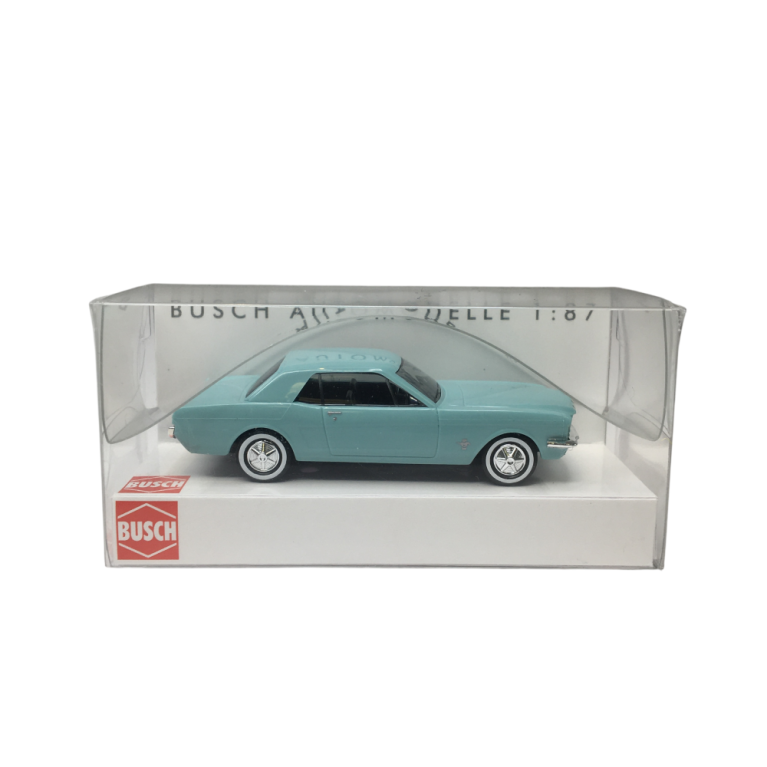 Ford Mustang, coupé, bleu, 1964 - BUSCH 47567 - HO 1/87