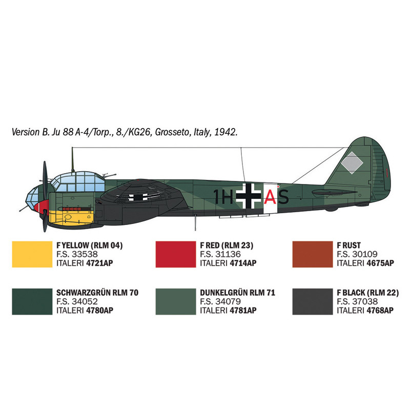 Junkers Ju 88 A-4/17, Torpedo Bomber - ITALERI 1489 - 1/72
