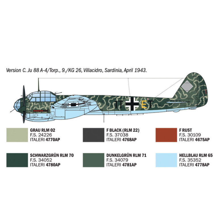 Junkers Ju 88 A-4/17, Torpedo Bomber - ITALERI 1489 - 1/72