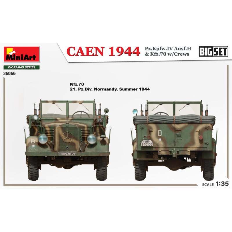 Caen 1944, Pz.Kpfw. IV Ausf.H, Kfz.70, avec équipage, big set - MiniArt 36066 - 1/35