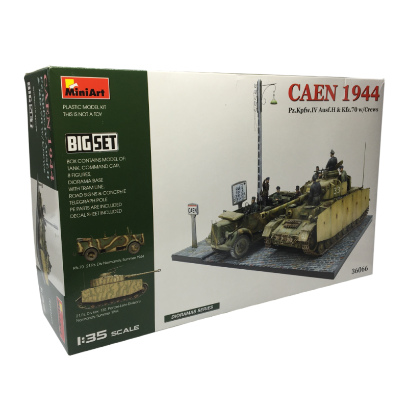 Caen 1944, Pz.Kpfw. IV Ausf.H, Kfz.70, avec équipage, big set - MiniArt 36066 - 1/35