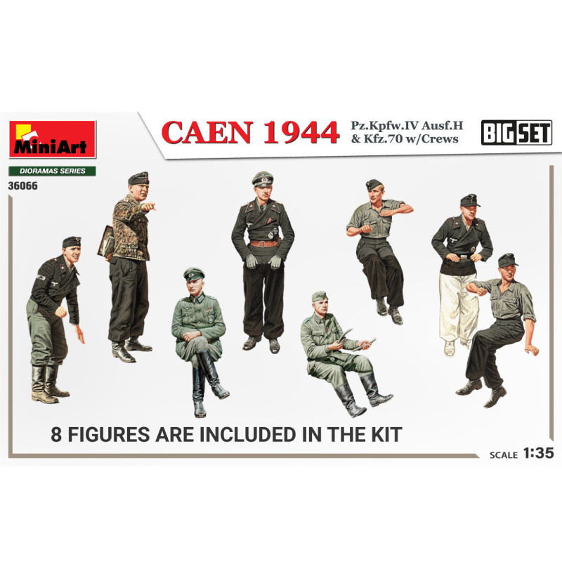 Caen 1944, Pz.Kpfw. IV Ausf.H, Kfz.70, avec équipage, big set - MiniArt 36066 - 1/35