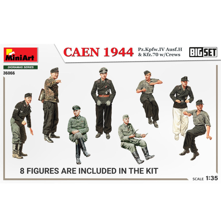 Caen 1944, Pz.Kpfw. IV Ausf.H, Kfz.70, avec équipage, big set - MiniArt 36066 - 1/35