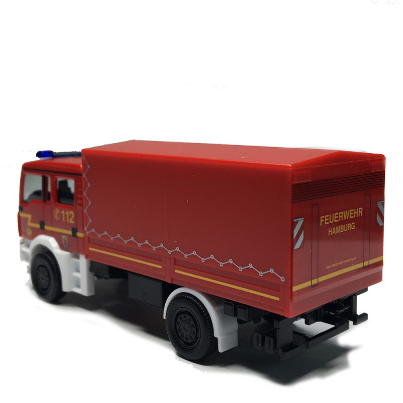 MAN TGA M, véhicule polyvalent, brigade des sapeurs-pompiers de Hambourg - HERPA 098984 - HO 1/87