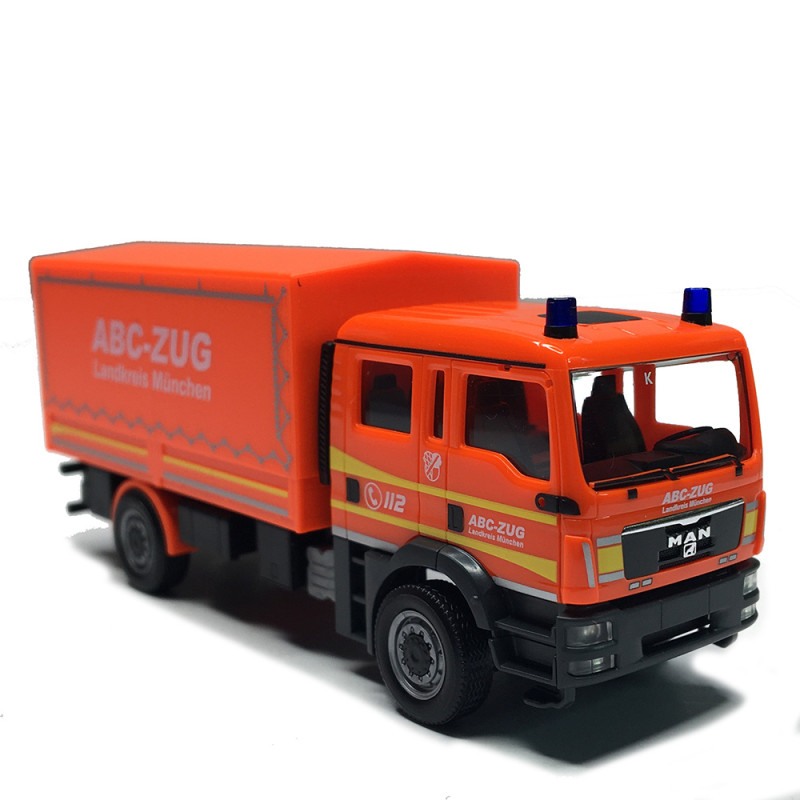 MAN TGM, véhicule polyvalent GW Dekon P2, train ABC district de Munich - HERPA 099080 - HO 1/87
