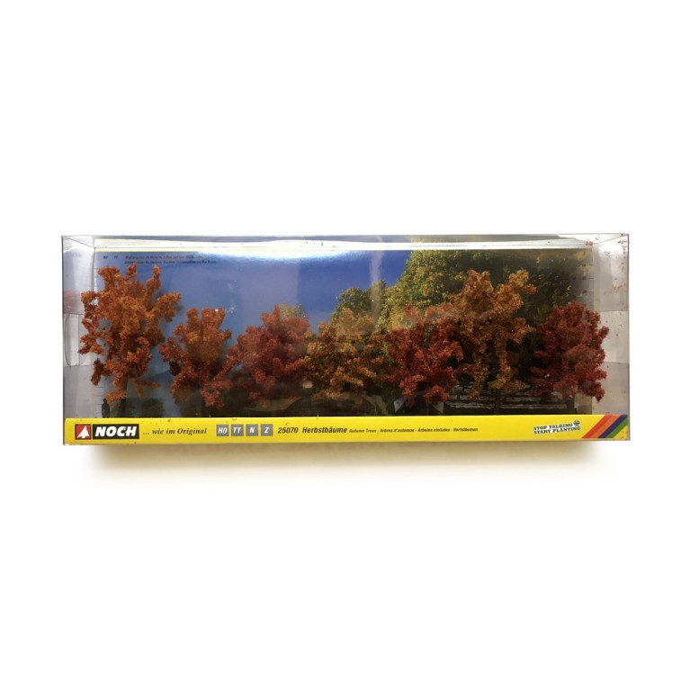 7 arbres d'automne de 80 à 100mm- Toutes échelles-NOCH 25070