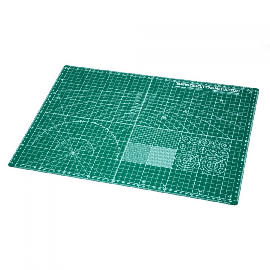 Plaque de découpe format A3 verte-Toutes échelles-TAMIYA 74076