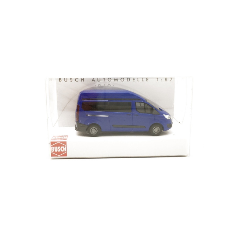 Ford Transit Custom Bus Bleu-HO 1/87-BUSCH 52501